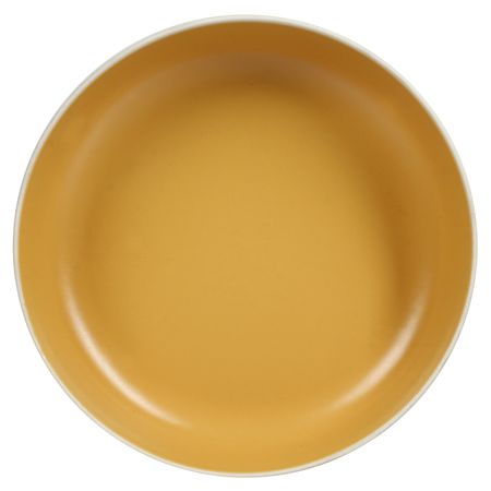 Ensaladera Bowl Porcelana Artesanal Filo Envejecido 19 Cm Amarillo