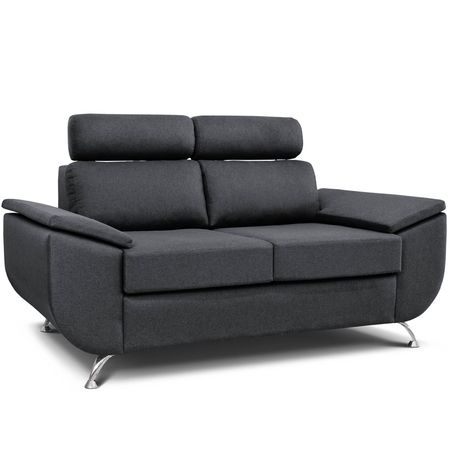 Sillón 2 Cuerpos Berlín Moderno Tela Shot Antimanchas Nickel Espácity