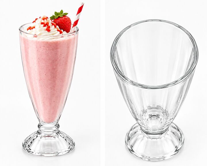 Set x4 copas milkshake de vidrio 340 ml para licuados, jugos y postres - Vista 2
