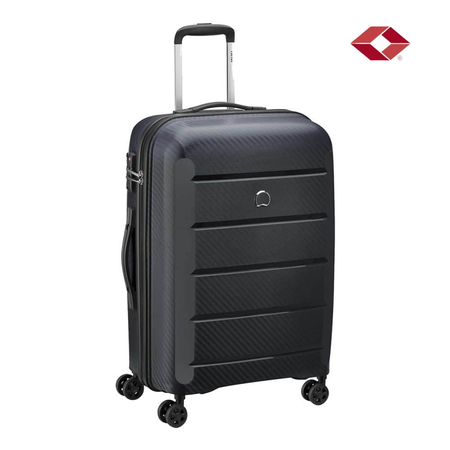 Valija Mediana Delsey Binalong Rigida 4 Ruedas 360 Negro Tsa