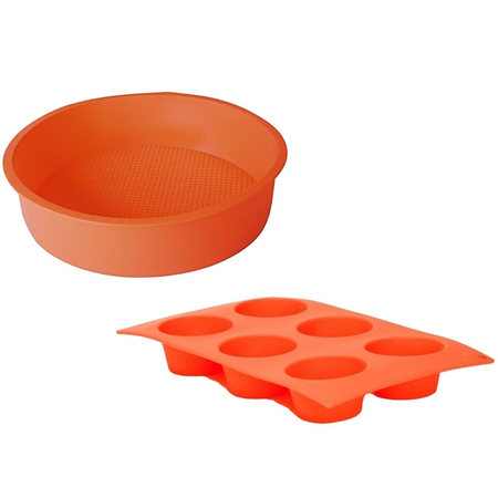 Set Molde Muffin Y Tortera Silic Naranja 1130007/11