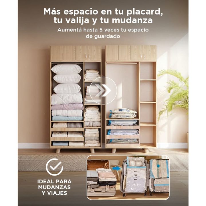 Kit de Bolsas Al Vacío 5 En 1 Gadnic Para Guardar Ropa 40 x 60 cm - Vista 5