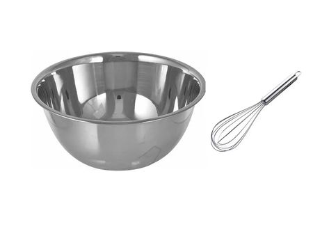 BOWL ACERO INOXIDABLE + batidor