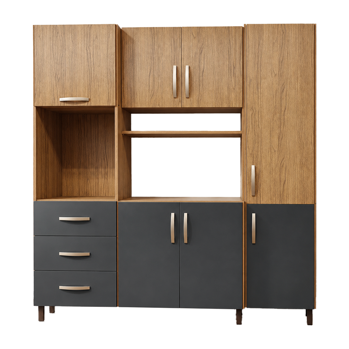 Despensero Organizador de Cocina Kit de 7 puertas y 3 cajones Grafito Teca Maximo Acapulco - Vista 6