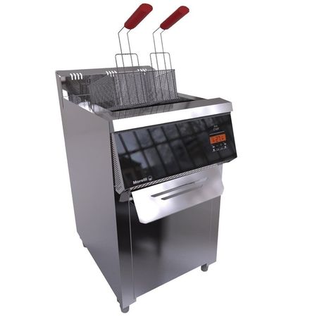 Freidora Automatica A Gas Morelli 30 Lts Acero Inoxidable Plata