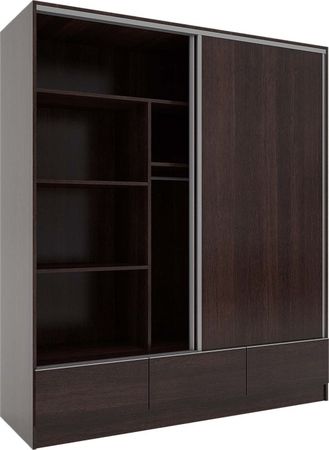 Placard Muebles Orlandi 2P Corredizas 3121 182Cm Wengue