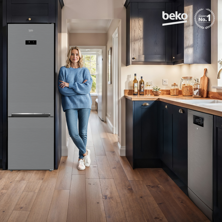 Heladera Beko Inverter No Frost 356L freezer inferior - inox - Vista 12