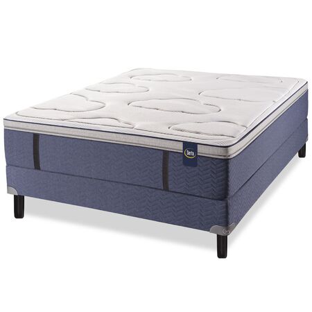 Colchon y Sommier Serta Pensilvania Queen Size 150x190x32 de Resortes Pocket Con Pillow Inteligente Viscoelastico