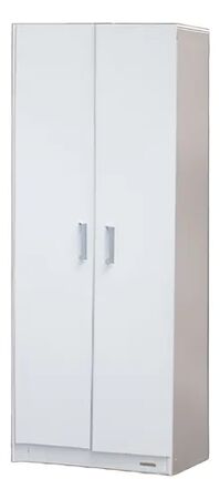 Mueble Escobero Multiuso Platinum 2 Puertas 4 Estantes Blanco