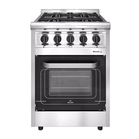 COCINA MORELLI COUNTRY 600 - 60CM, AC.INOX.ESM.,PTA VIDRIO. REJ.ENLOZ. (18027)