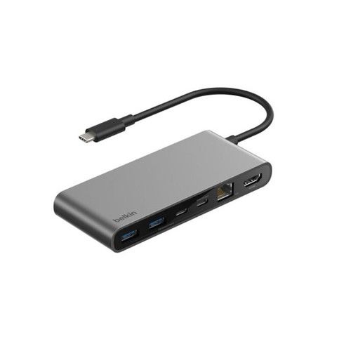 Belkin USB-C 8-in-1 Hub / 2 USB-A 10Gbps / USB-C 10Gbps / USB-C PD 3.0 100W 10Gbps/ HDMI 2.0 4K@60Hz / 2.5Gb Ethernet / SD 3.0 / microSD 3.0 - Vista 1