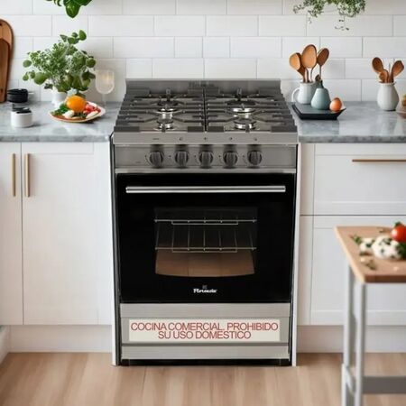 Cocina FLORENCIA 5818S semiindustrial 56 Cm Inox 4 Hornallas valvulas seguridad
