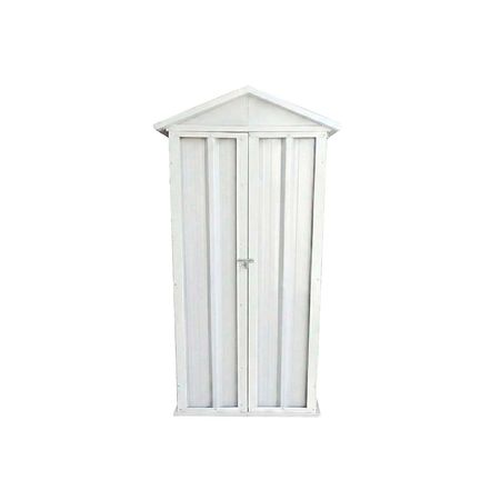 Armario Deposito Galpon de jardin 1x057x2 Blanco  +  piso + estante DON ACERO