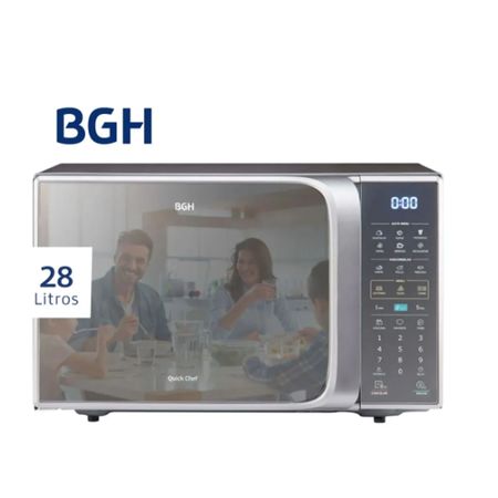 Microondas Con Grill Digital Bgh 28 Litros Gris Bifuncion B228ds20i