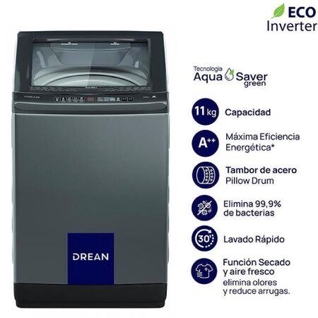 Lavarropas Automatico Drean LPDR1165LG 11Kg 700Rpm Inverter