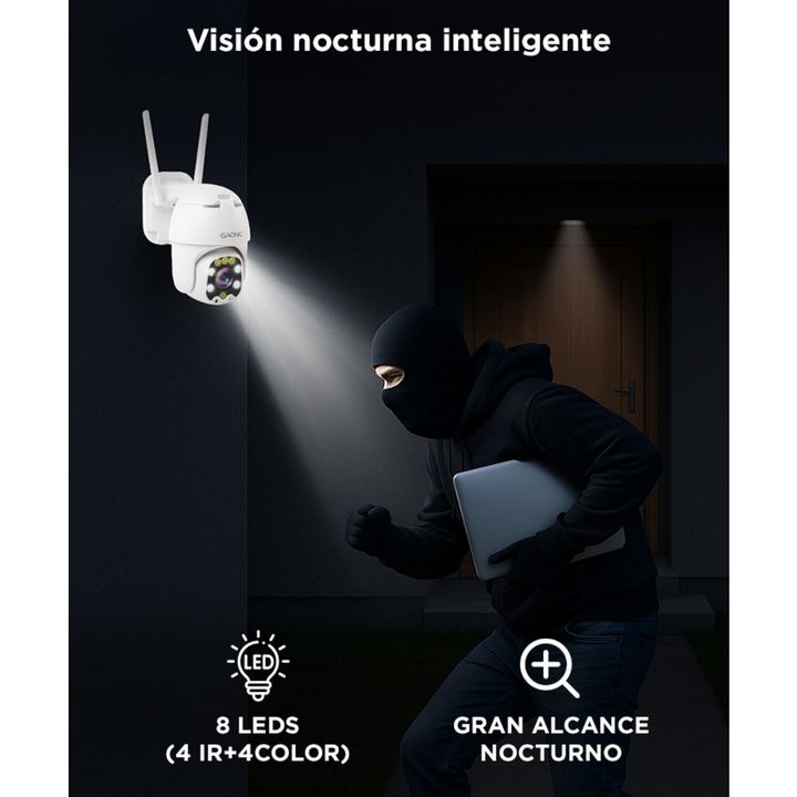 Cámara De Seguridad Gadnic DM300W IP WIFI Para Exteriores 1080P Visión Nocturna - Vista 4