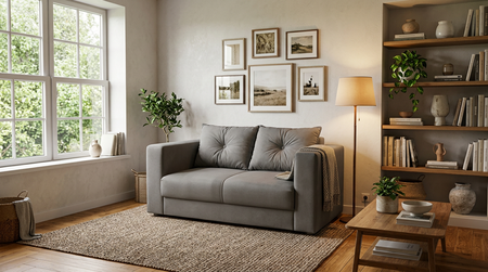 Sillon Yostin dos cuerpos color gris