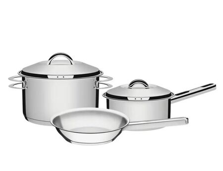 Bateria de cocina 3 pz solar Tramontina C/Triple fondo Acero Inox