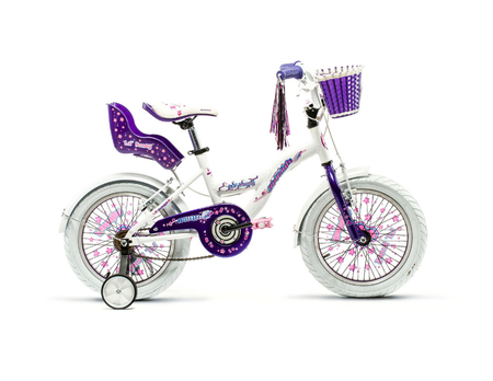 Bicicleta Raleigh LILHON- R.16"- Blanco/Violeta- Frenos V-Brake- 1Vel.