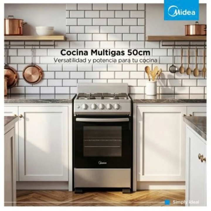 Cocina Multigas 4 Hornallas 50cm 20tmg4pgar1 Gris Midea - Vista 14