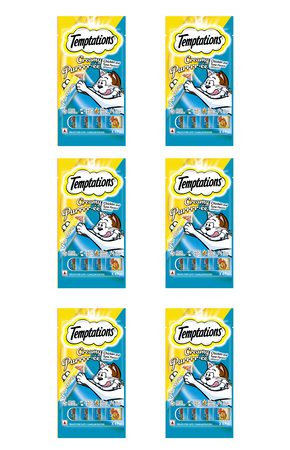 Temptations Snack Cremoso Para Gatos Pollo y Atun Tubos x6