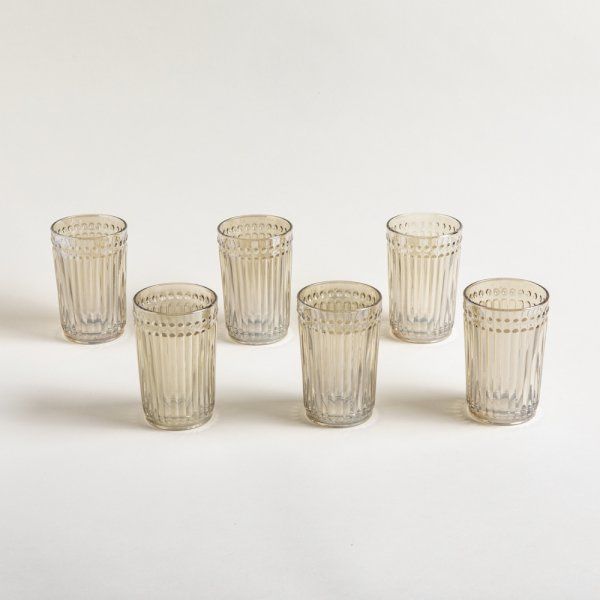 SET X 12 VASOS ALTOS DE VIDRIO COLOR CHAMPAGNE LINEA CARDIFF 400 ML - Vista 3