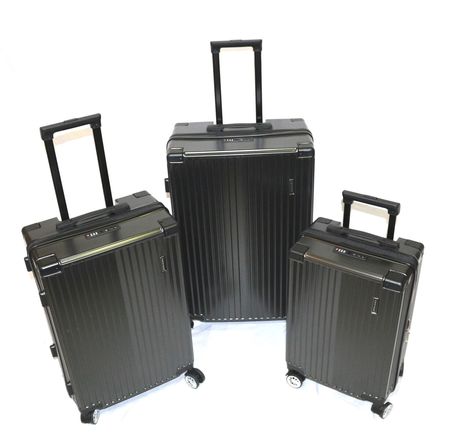Set X 3 Valijas North Tiger Policarbonato 4 Ruedas 20/24/28 Abs+Pc Negro