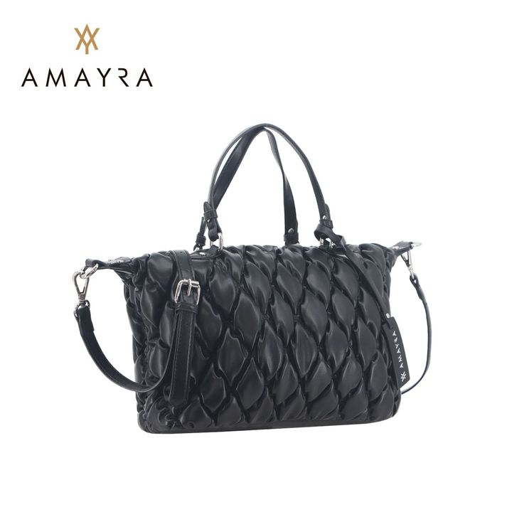 Cartera Negra Amayra Diseno Moda Urbana Con Correas Ajustables Ecocuero - Vista 2