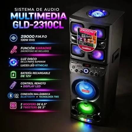 Bafle Portátil Goldstar Gld-2310 Bluetooth 29000w P.m.p.o. - Vista 4
