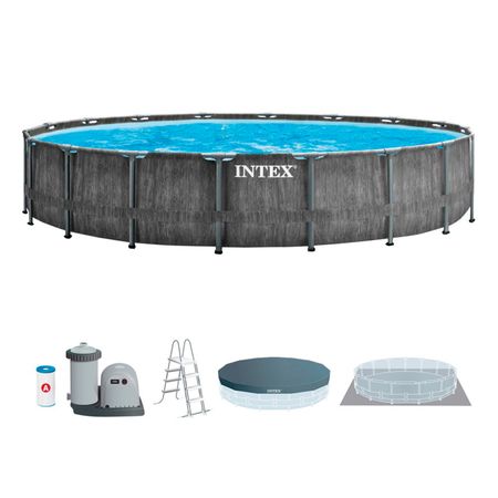 Pileta Estructural Redonda Intex Greywood Premium 549 X 122 Cm 25337/4