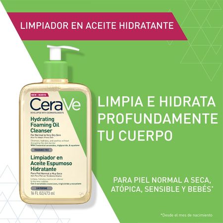 Cerave Limpiador en Aceite Espumoso Hidratante 473ml