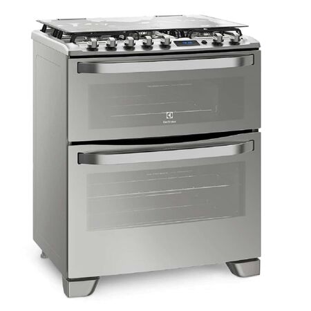 Cocina Doble Horno Electrolux M-Gas Inox 76Dxr 5 Hornallas