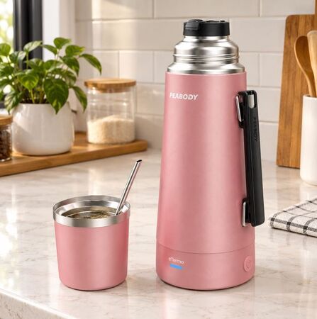 Termo electrico E termo Peabody 1 litro rosa perlado