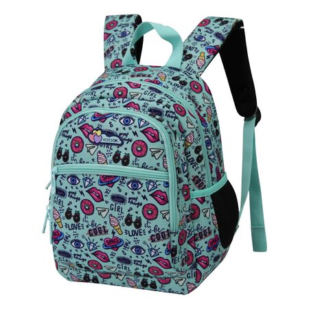 Mochila Kossok Glossy Escolar Premium Turquesa Liso