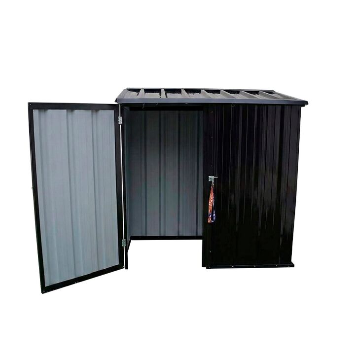 Armario Deposito Galpon de jardin Casi 2x1x2 Techo 1 agua Negro DON ACERO - Vista 3