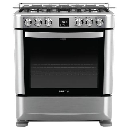 Cocina a Gas Drean 76cm Inoxidable Luz Encendido Timer Tapa Grill CD7609EI