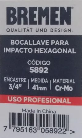 Tubo Hexagonal Bremen Encastre 3/4 Milimetro 41 Milimetro Alto Impacto