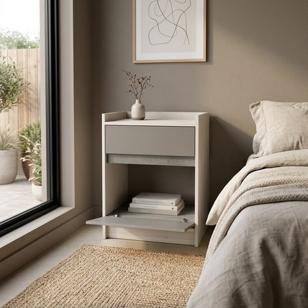 Mesa De Luz 1 Cajon 1 Puerta  Polar|gris C. Tables