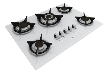 Anafe Multigas Empotrable 5h Tst Spezia V Vidrio Blanco Blanco