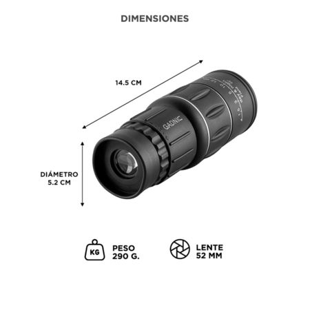 Monocular Gadnic Wildstec 16x52 Alcance 8000mts Impermeable