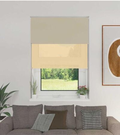 CORTINA ROLLER DOBLE BLACK OUT Y SCREEN 6% - BEIGE 1.60 X 2.20
