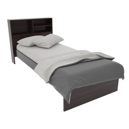 CAMA C/REPISA ORLANDI WE 87 BAHIA - WENGUE, 1 PLAZA, 3 ESTANTES