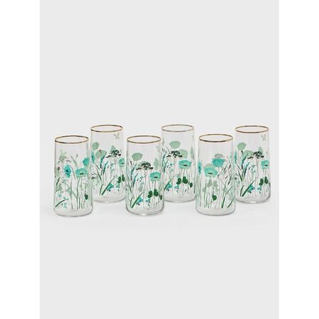 Set 6 vasos Miuri Floral Aqua 520 ml