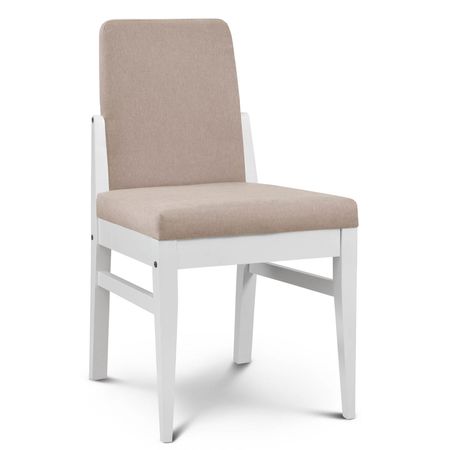 Silla de Comedor Baku Tapizado Sunny Latte lustre Blanco Espacity