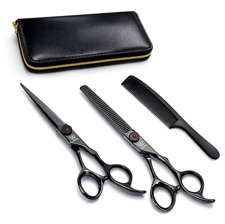 Tijeras Corte y Entresacar Wmark Profesional Peine + Estuche