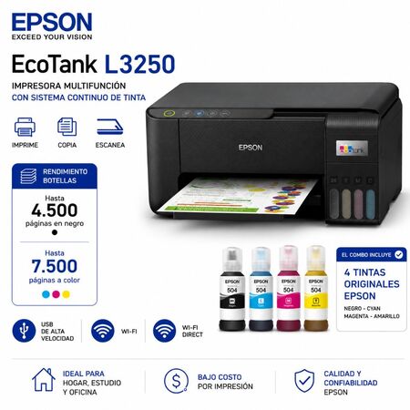 IMPRESORA MULTIFUCION EPSON MF L3250 CON WIFI COLOR