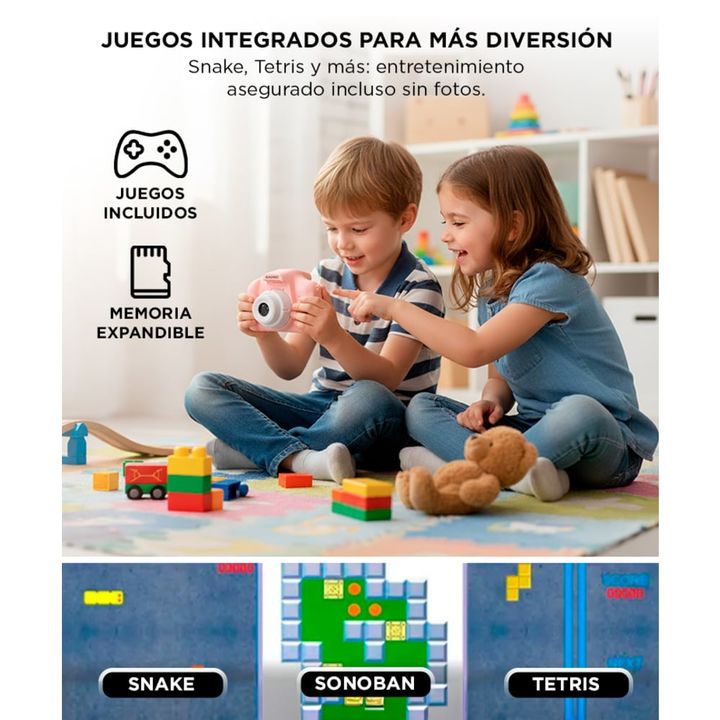 Cámara de Fotos Rosa Gadnic CK32 Digital Para Niños Función Resistente a Golpes - Vista 4