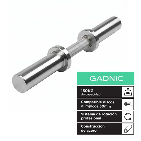 Mancuerna Olímpica GADNIC 5.6 Kg 50mm Acero Profesional Peso Ajustable