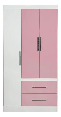 PLACARD MAXIMO INFANTIL 3PUERTAS 2CAJONES ROSA - Vista 4
