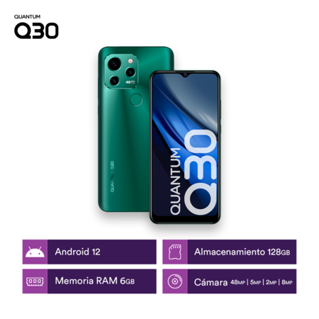 Celular Quantum Q30 Octa-Core 6/128 GB 48+5+2/8 MP Verde